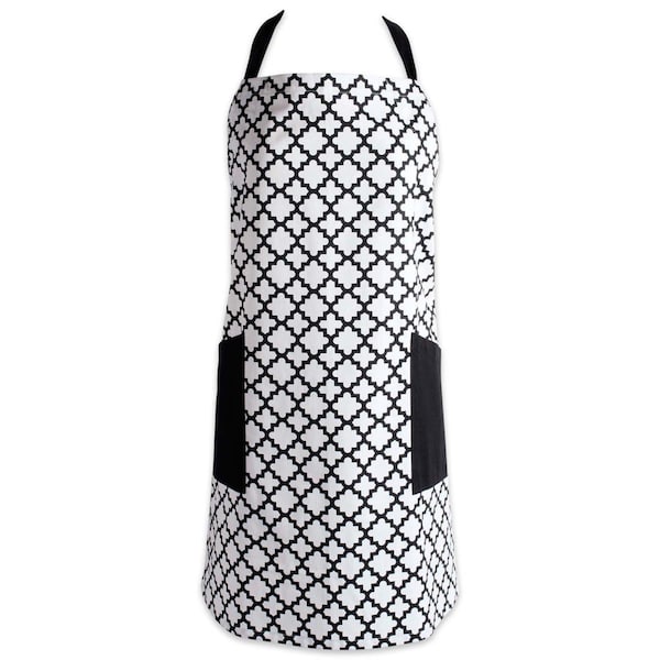 Fastfood Lattice Print 2-Pocket Apron - White - FA2567277