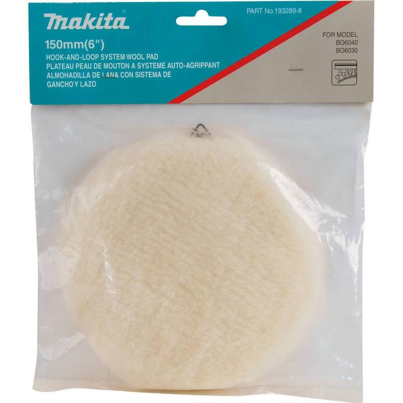 Almohadilla de pulido de lana redonda con gancho y bucle de 6 pulgadas - 199424-6 de Makita