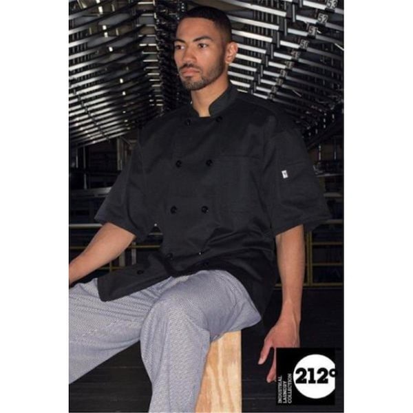 Uncommon Threads Unisex Veteran Chef Coat, Black - Size 3XL - 0433P-0107