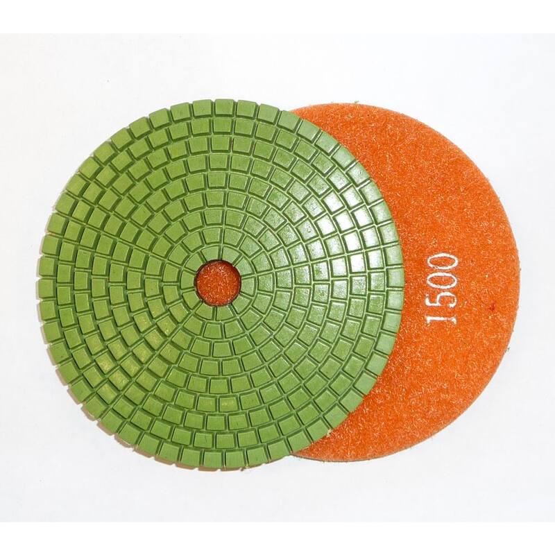Almohadillas de pulido húmedo de diamante de 4 pulgadas para granito/hormigón 1500-Granulación (Caja de 10) - JHXR205A6-10