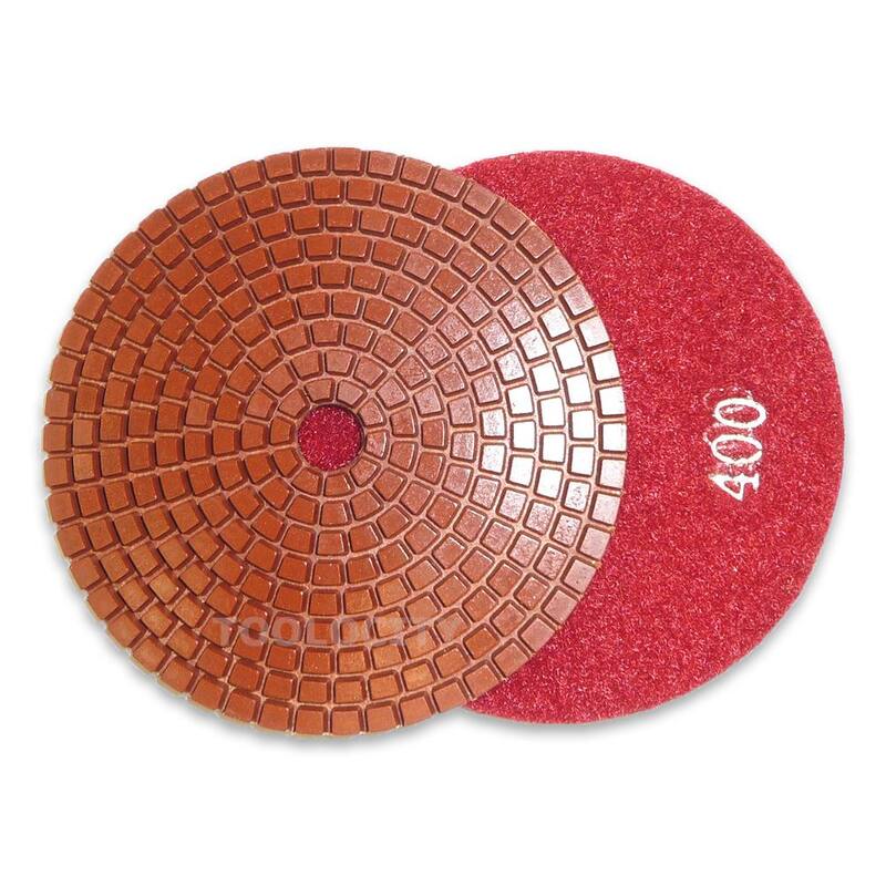 Set de 7 piezas de pads de pulido de diamante enlazado de metal de 5 pulgadas Toolocity con soporte posterior semirrígido para pulir granito/concreto - JHXR225SET7-1