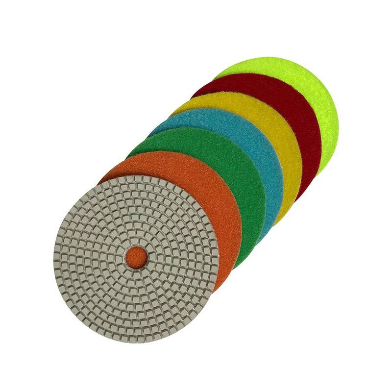 Juego de Almohadillas de Pulido Húmedo de Diamante Blanco de Resina de 5 pulgadas (7 piezas) - RWS5512481530_T