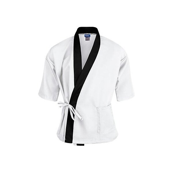 Allpoints Kng M Sushi Chef Coat White/Black 3/4 Sleeve - 2129WHBKM