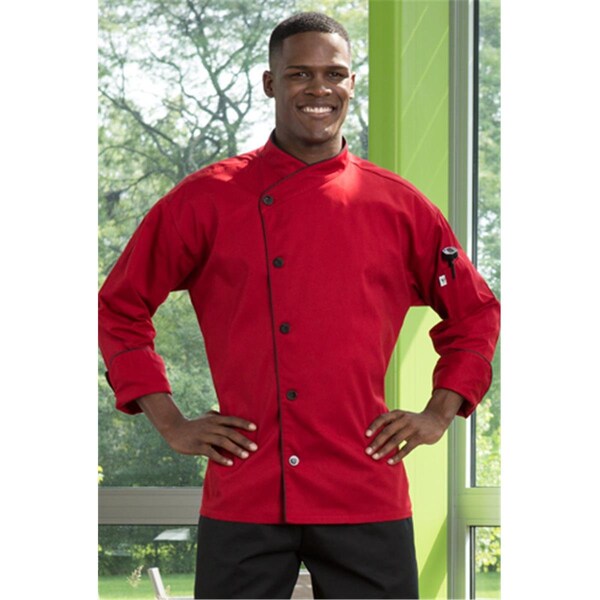 Charlotte Madison 5 Button with Piping White Panama Chef Coat6X Large - CH948163