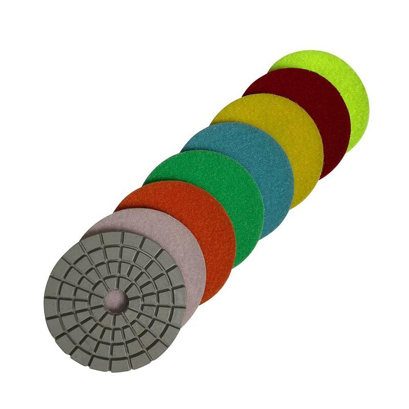 Almohadillas de pulido de diamante húmedas de resina blanca de 4 pulgadas (50 100 200 400 800 1500 3000) para encerado de granito y mármol - RWS4512481530B