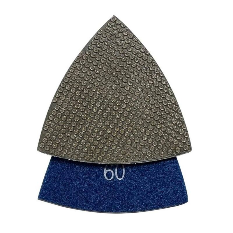 Almohadillas de molienda triangular de 3 pulgadas para herramientas oscilantes, diamante electrochapado, altura de segmento de 3 mm, grano #60 - TDP30060_THD