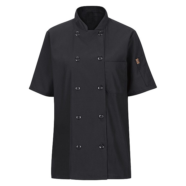 Red Kap Chef Coat, XS, Black - 045XBK SS XS