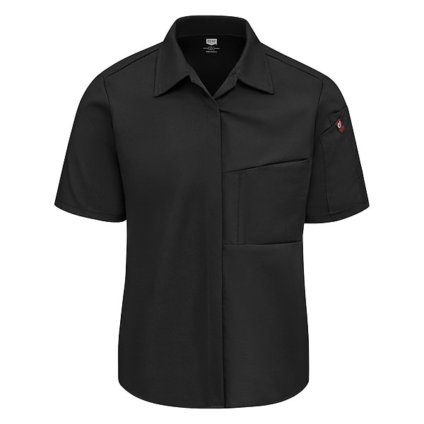 Red Kap Kitchen Shirt, 2XL, Black - 501WBK SS XXL