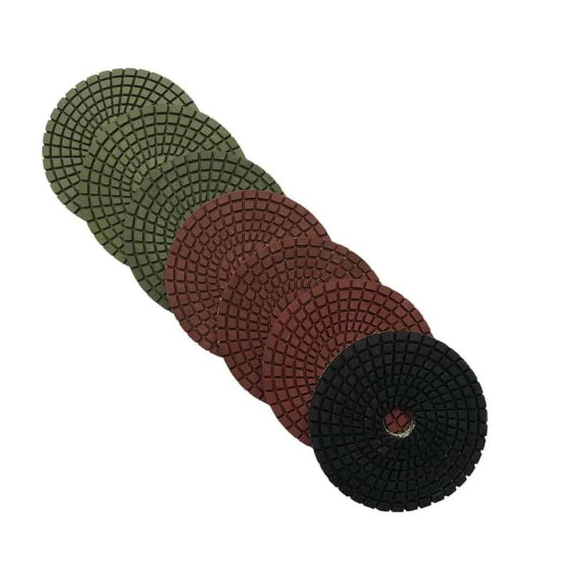 Almohadillas de pulido de piedra húmeda de diamante de 4 pulgadas, juego de 7 almohadillas, resina oscura, grano de #50 a #3000 - RWP4512481530_T