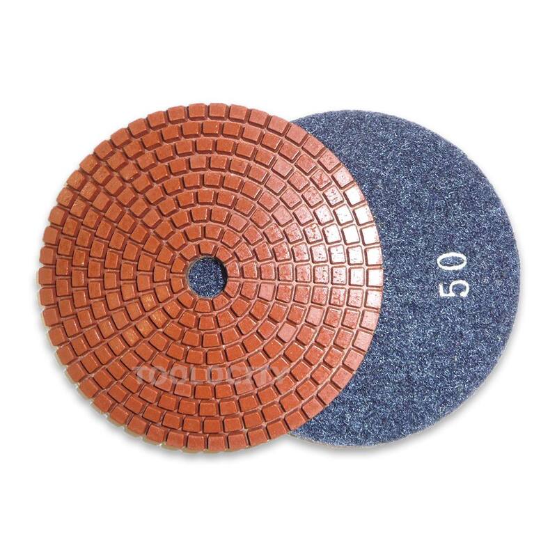 Set de 7 almohadillas de pulido de diamante de unión metálica Toolocity de 4 pulgadas con soporte de respaldo semi-rígido de 4 pulgadas para pulir granito/concreto - JHXR224SET7-1.