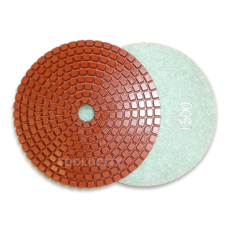 Set de 7 almohadillas de pulido de diamante de unión metálica Toolocity de 4 pulgadas con soporte de respaldo semi-rígido de 4 pulgadas para pulir granito/concreto - JHXR224SET7-1.