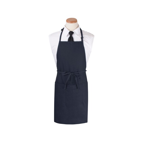 Ritz Chef's LineExtra-Bib Apron (3 pockets + pen pocket) 26x31 Navy Blue - CL3PBIAELNV-1