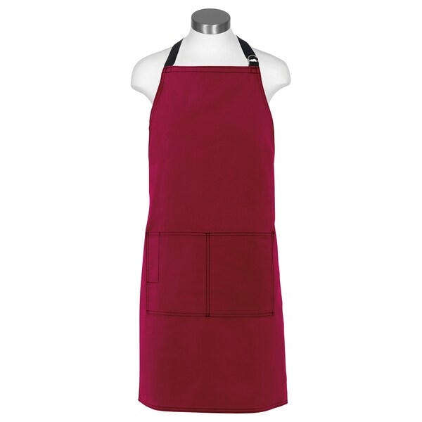 Fame (A Delta Plus Group Company) Butcher Bib Apron, City Market Everyday, CME8, Burgundy - 83519