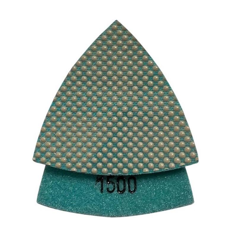 Almohadillas de molienda triangular de 3 pulgadas para herramientas oscilantes, diamante de resina, altura de segmento de 3mm, #1500 de grano - TDP31500_THD