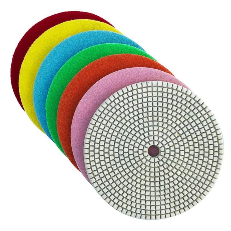 Juego de Almohadillas de Pulido de Diamante Húmedo de Resina Blanca de 7 pulgadas con Grit 50,100,200,400,800,1500,3000 (7 piezas) - RWS7512481530_T
