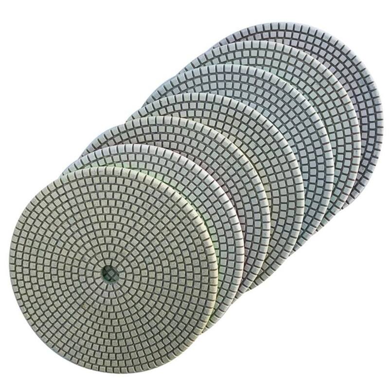 Juego de Almohadillas de Pulido de Diamante Húmedo de Resina Blanca de 7 pulgadas con Grit 50,100,200,400,800,1500,3000 (7 piezas) - RWS7512481530_T
