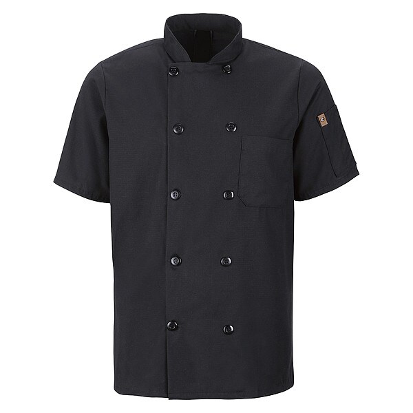 Red Kap Chef Coat, 3XL, Black - 046XBK SS 3XL