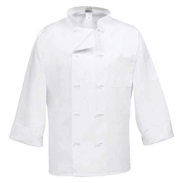 Fame (A Delta Plus Group Company) Chef Coat, 10 Button, White, C10F, L/S, XS - 81981