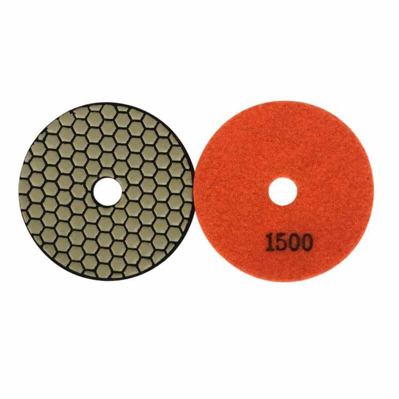 Juego de almohadillas de pulido en seco de diamante de 5 pulgadas para piedra y concreto, (#50 a #3000 Grit) con base de aluminio - RDP5512481530A