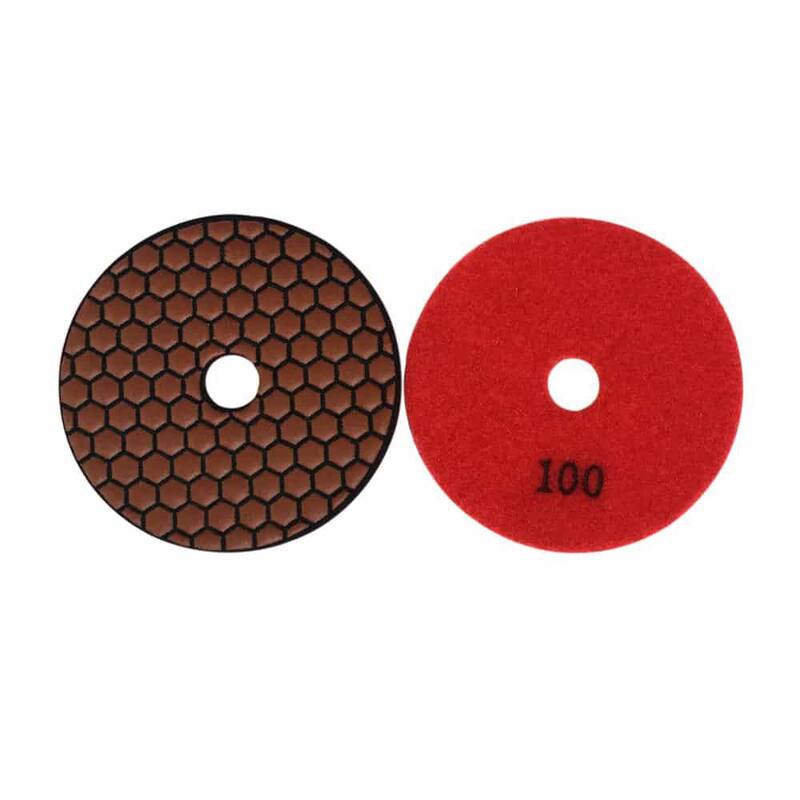 Juego de almohadillas de pulido en seco de diamante de 5 pulgadas para piedra y concreto, (#50 a #3000 Grit) con base de aluminio - RDP5512481530A