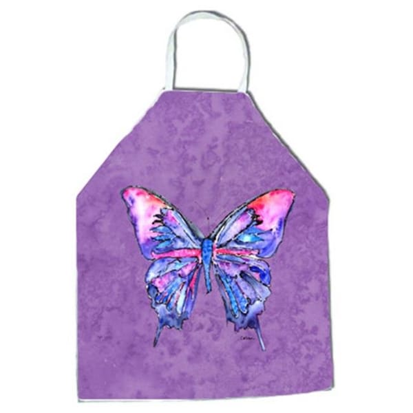 Carolines Treasures Carolines Treasures 8860APRON 27 H x 31 W in. Butterfly on Purple Apron - 8860APRON