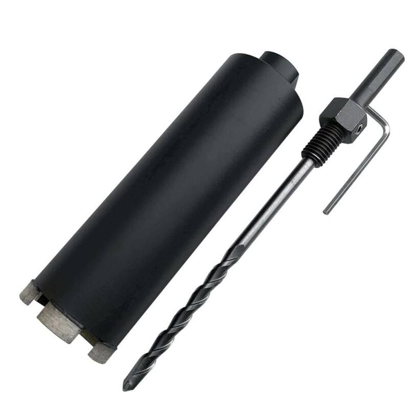 Broca de núcleo seco/húmedo de 2-1/2 pulgadas para albañilería, concreto o piedra, 5/8 pulgadas 11 vástago con adaptador de broca piloto de 1/2 pulgadas - DBS212A5ADJ14S