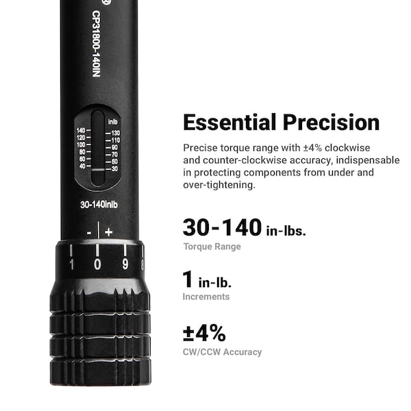 Capri Tools 1/4 in. Drive Mini Torque Wrench Set, 30-140 in. lbs. - CP31800-140IN