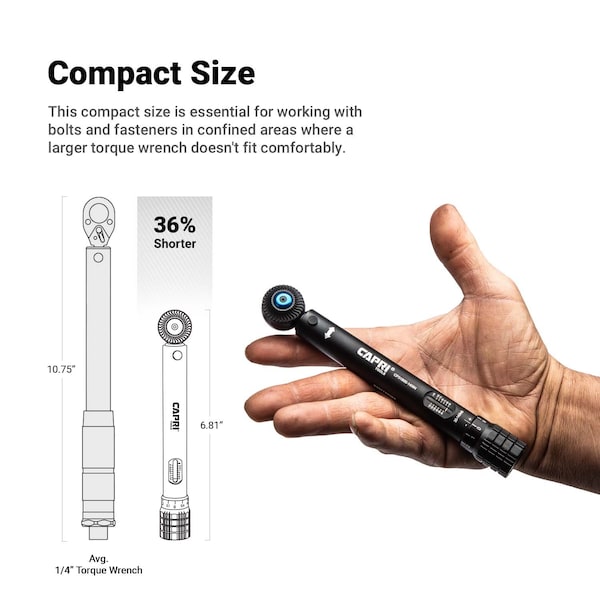 Capri Tools 1/4 in. Drive Mini Torque Wrench Set, 30-140 in. lbs. - CP31800-140IN