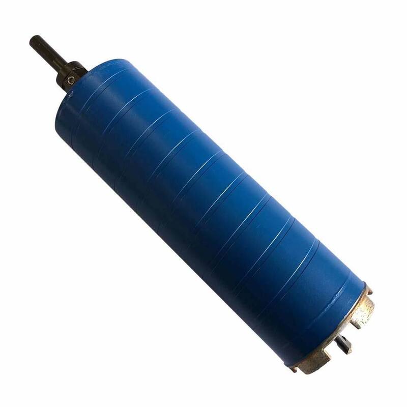 Broca de núcleo de diamante en seco de 3 pulgadas para ladrillo y bloque, con una profundidad de perforación de 9.5 pulgadas y adaptador de broca piloto de chuck de 1/2 pulgada - DBP0300A5ADJ11