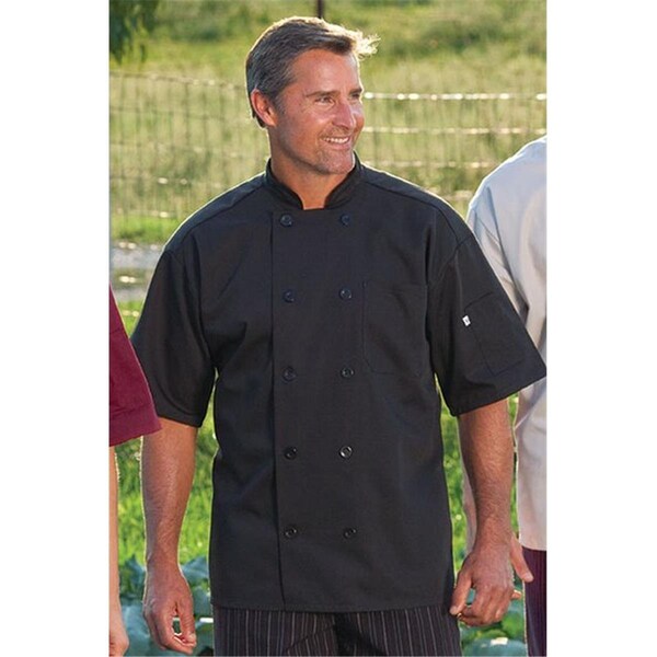 Nathan Caleb South Beach Short Sleeve Chef Coat in Black - 5XLarge - NA2505271