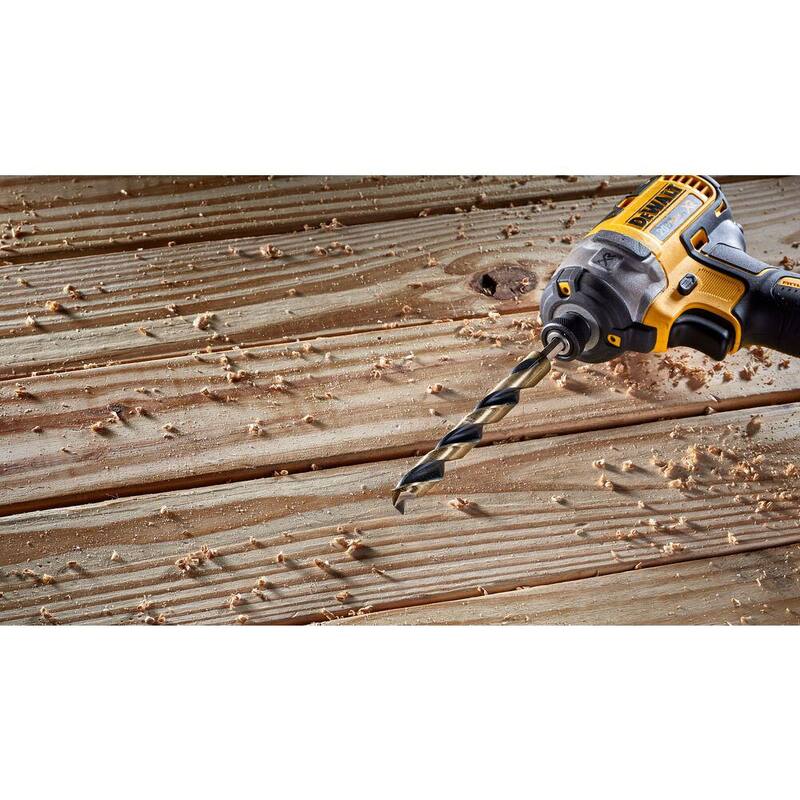 Juego de brocas de torsión de metal listas para impacto de DEWALT en negro y dorado (12 piezas) - DWAH1182