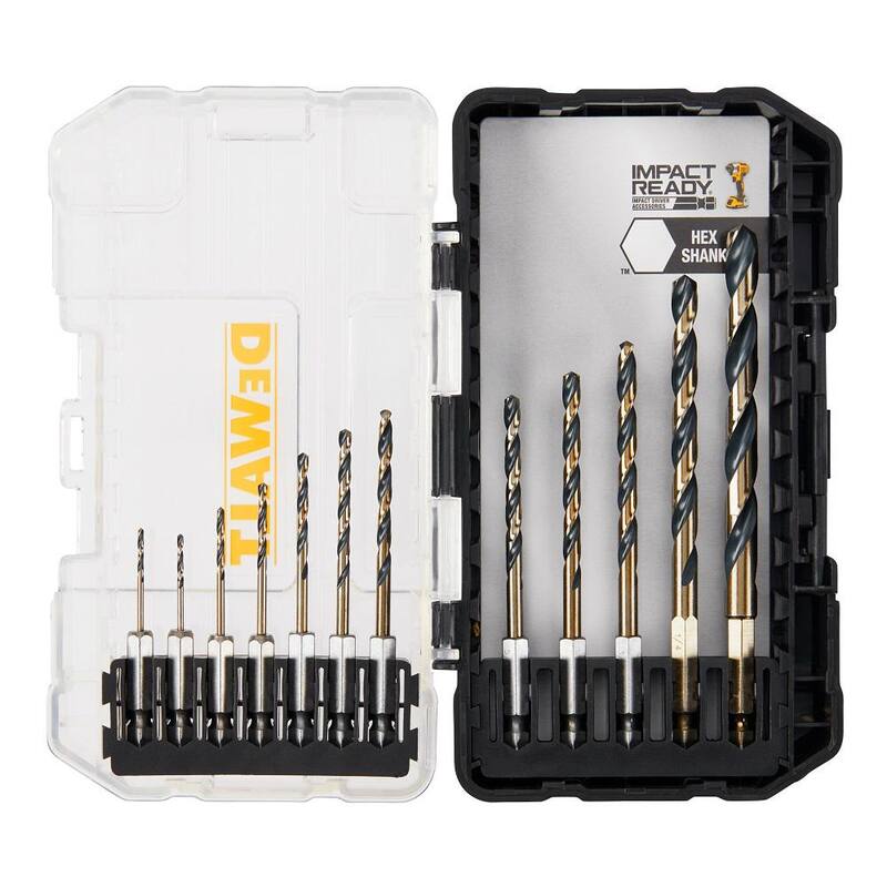 Juego de brocas de torsión de metal listas para impacto de DEWALT en negro y dorado (12 piezas) - DWAH1182