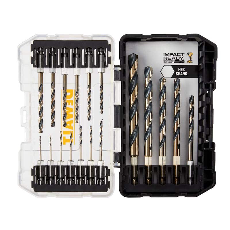 DEWALT Juego de brocas de metal listas para impacto en negro y dorado (18 piezas) - DWAH1188