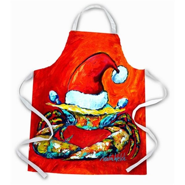 Carolines Treasures Crab in Santa Hat Santa Claws Apron - MW1169APRON