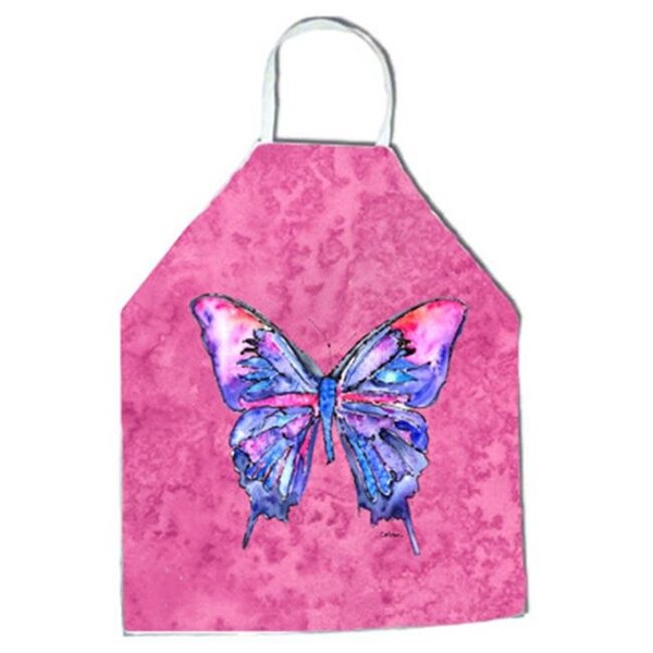Carolines Treasures Carolines Treasures 8859APRON 27 H x 31 W in. Butterfly on Pink Apron - 8859APRON