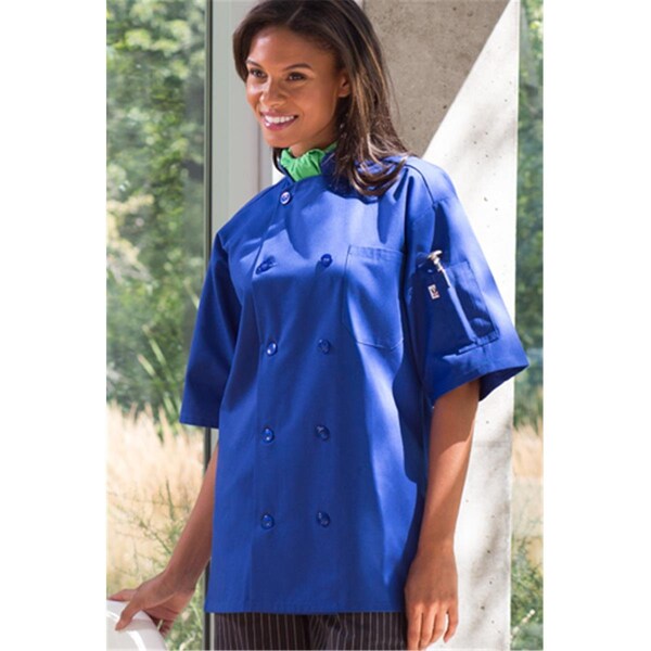 Charlotte Madison Short Sleeve Steel Chef Coat, 2X Large - CH2680861
