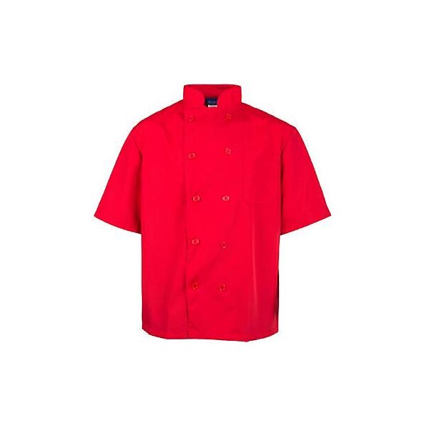 Kng XL Lightweight Short Sleeve Red Chef Coat - 2578REDXL