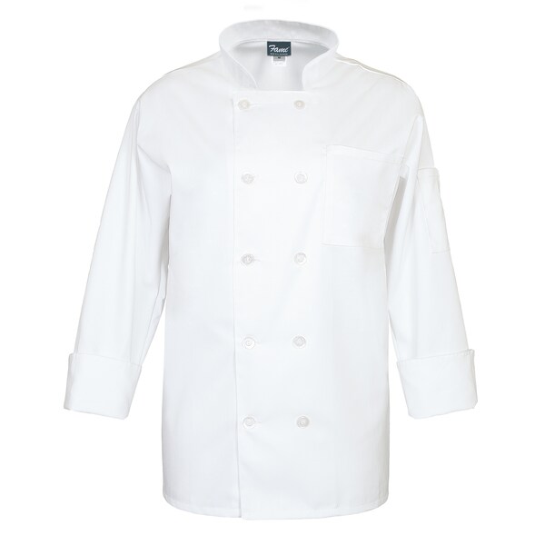 Fame (A Delta Plus Group Company) Chef Coat, Comfort, C10CC, L/S, White, XS - 83412