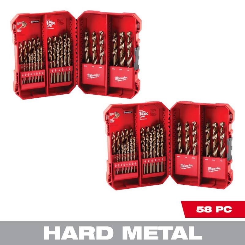 Juego de Brocas Milwaukee Cobalt Red Helix para Taladros (58 Piezas) - 48-89-2332-48-89-2332