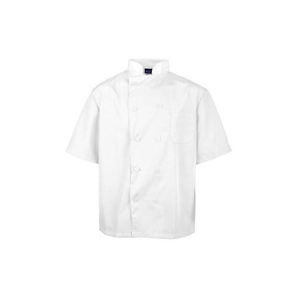 Allpoints Kng Xl Lw Chef Coat White Short Sleeve - 2578WHTXL