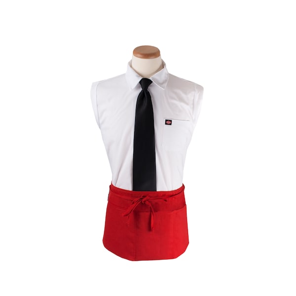 Ritz Chef's LineWaist Apron (3 pockets + pen pocket) 25x11 Red - CL3PWACRD-1