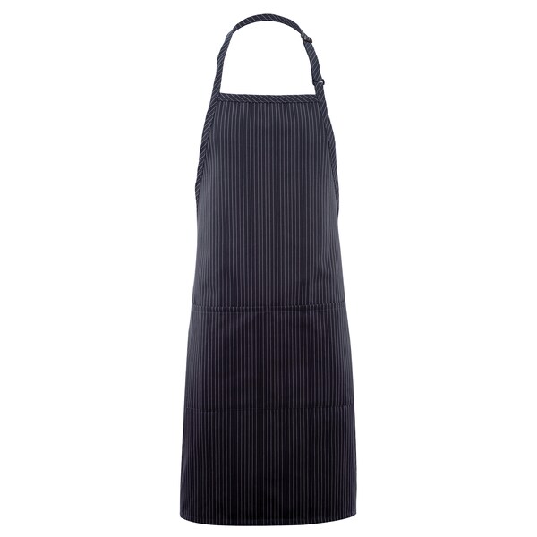 Fame (A Delta Plus Group Company) Butcher Bib Apron, F8, Charcoal Pinstripe - 83461