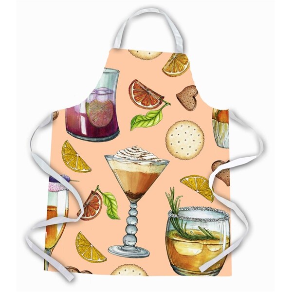 Carolines Treasures Drinks and Cocktails Peach Apron - BB5200APRON