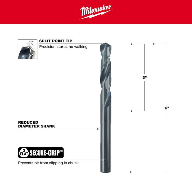 Broca Milwaukee de óxido negro para taladro de 17/32 pulgadas - 48-89-2739