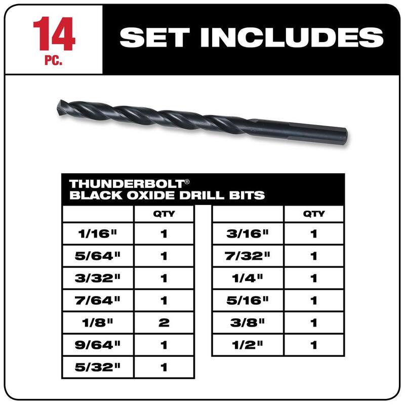 Set de brocas recubiertas de óxido negro de Milwaukee (14 piezas) - 48-89-2800