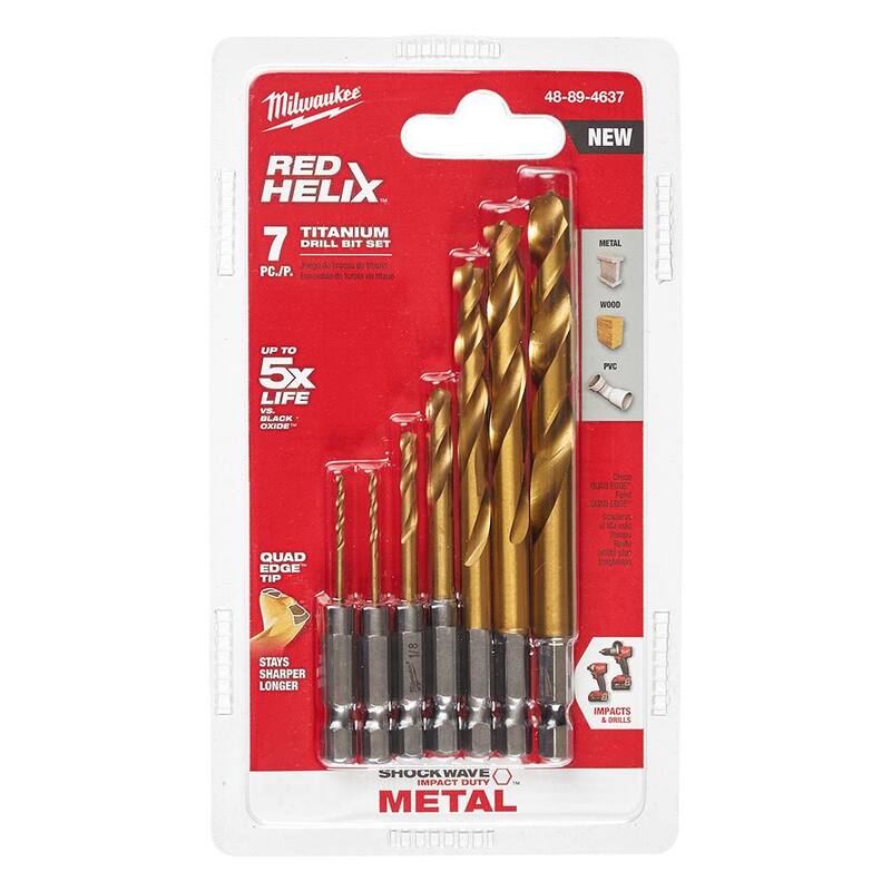 Juego de brocas de titanio Milwaukee SHOCKWAVE Impact Duty (14 piezas) - 48-89-4637-48-89-4637
