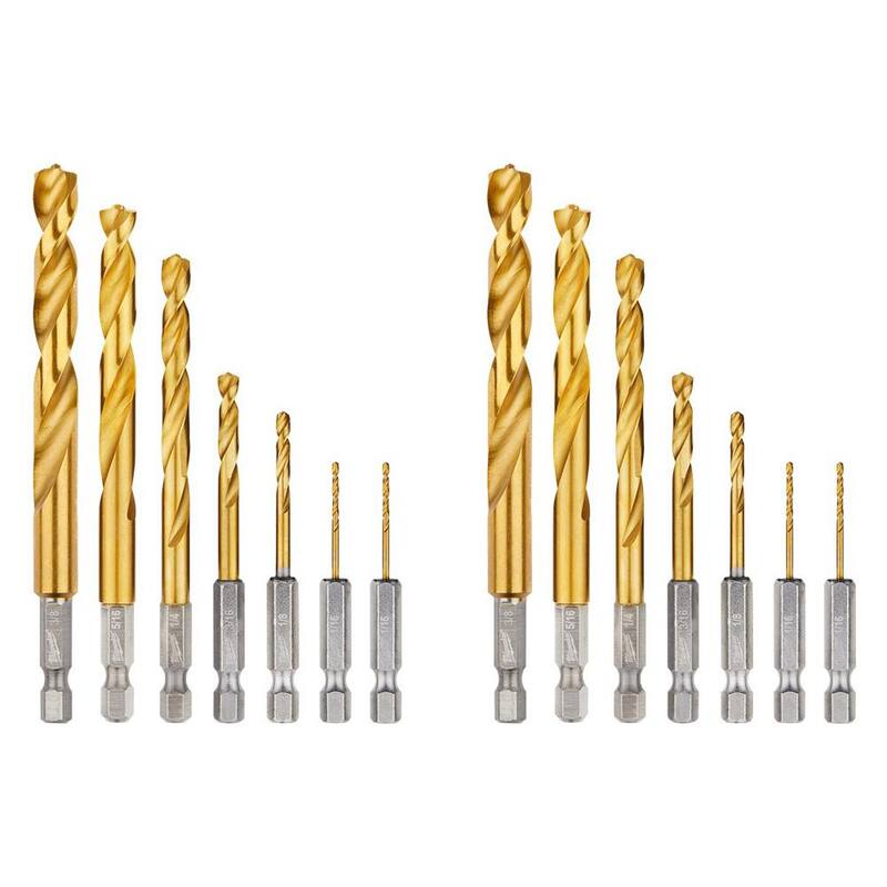 Juego de brocas de titanio Milwaukee SHOCKWAVE Impact Duty (14 piezas) - 48-89-4637-48-89-4637
