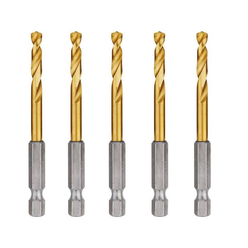 Broca de titanio para taladro Milwaukee SHOCKWAVE de 3/16 pulgadas (paquete de 5) - 48-89-4609-X5