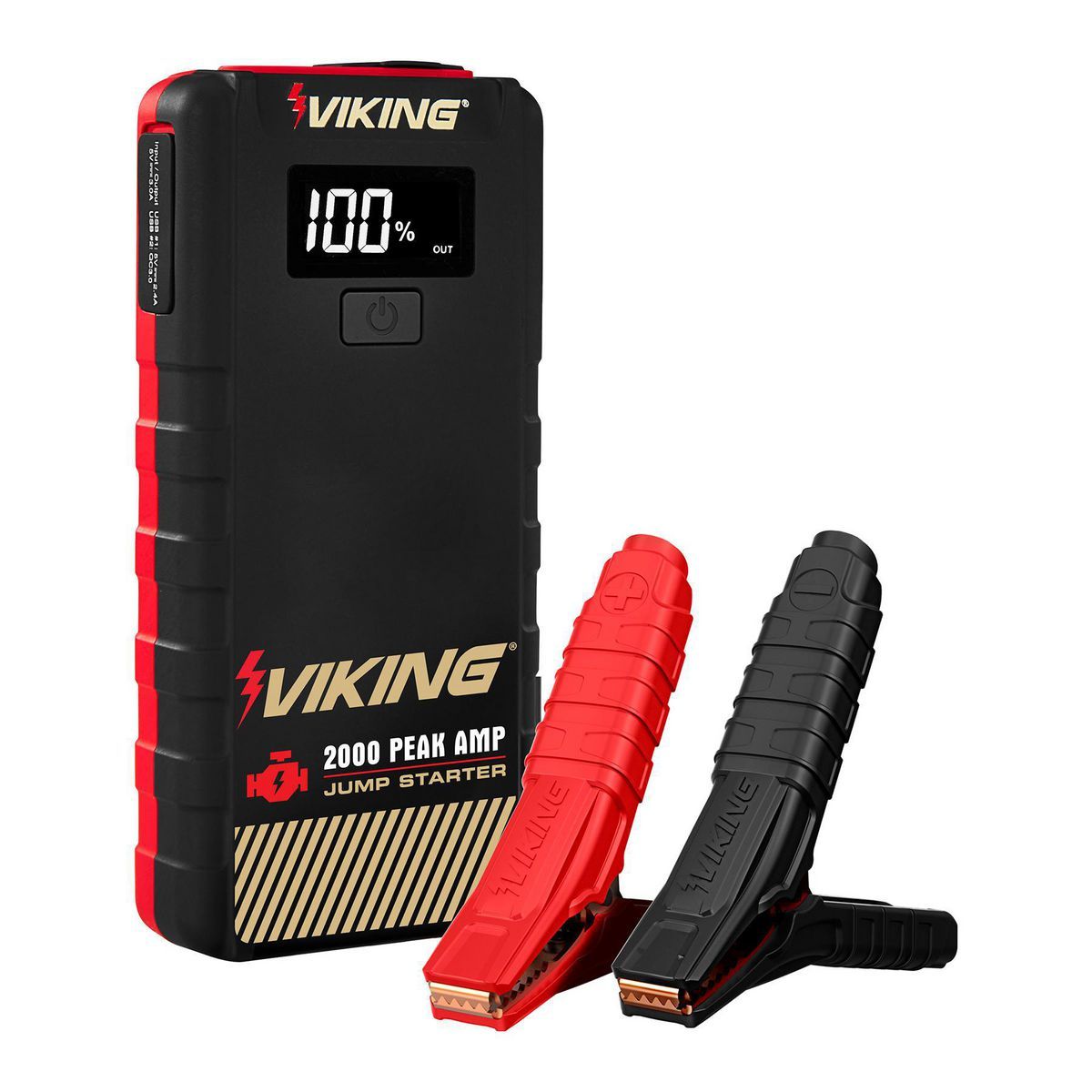 Arrancador de salto y banco de energía Viking de 2000 amperios de pico con batería de ion de litio - 59491