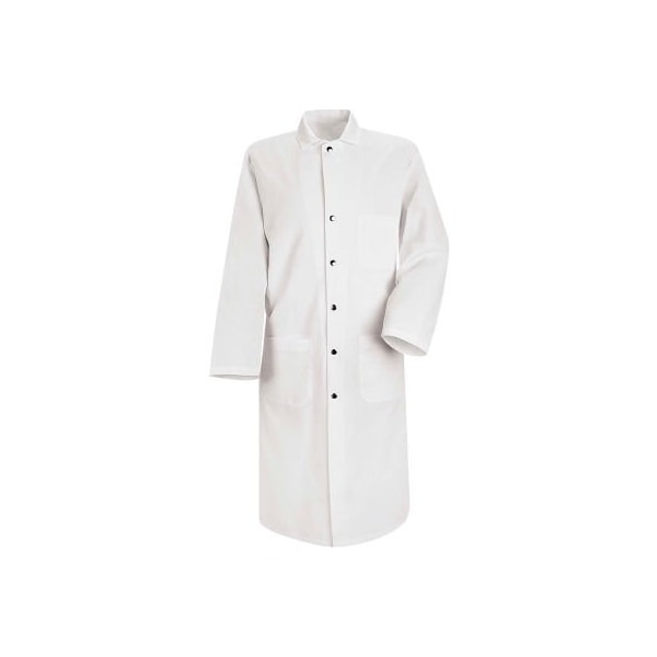 Vf Imagewear Red Kap¬Æ Snap-Front Butcher Coat, Spun Polyester, White, M - KS58WHRGM